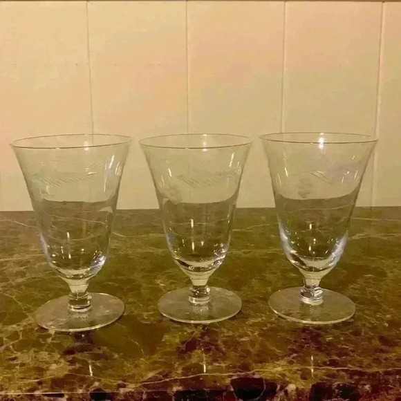 3 Vintage Iced Tea Crystal Glasses By George Borgfeldt...Pattern "Lynn" - Picture 1 of 8